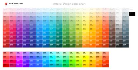 HTML Color Codes Chart .